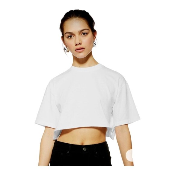 Topshop White Washed Crop T-Shirt - Picture 4 of 4